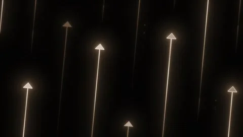 Beige glowing up arrows. loop Stock Footage 314261631