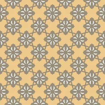 Beige gold seamless pattern. Floral ornamental monochrome  background Stock Illustration