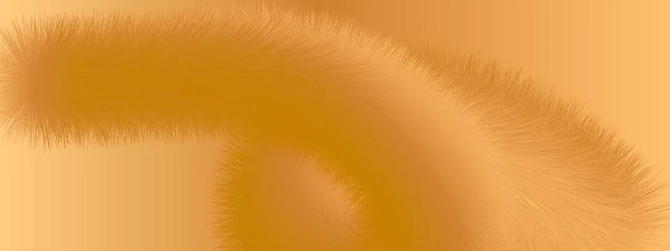 Beige gradient background and long abstract fluffy figure Stock Illustration