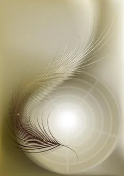 Beige gradient mesh with feather and ball Stock Illustration