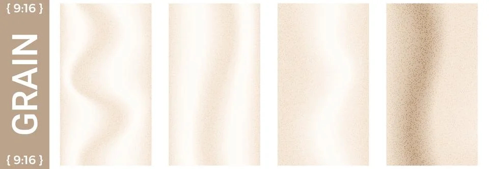 Beige gradient vertical set with ivory grain and brown wavy story backdrops. イラスト素材