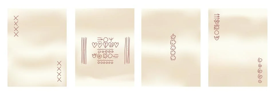 Beige gradient wavy background set in ivory cream for spa poster. A warm blend Stock Illustration
