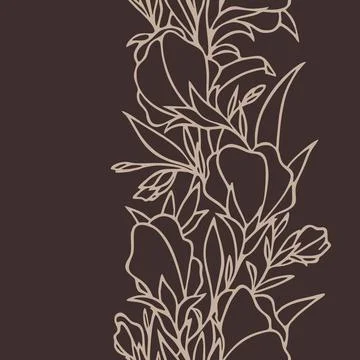 Beige graphic pattern on brown background, seamless pattern border, texture Illustrazione stock