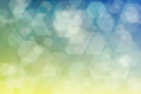 Beige to green abstract defocused background, hexagon shape bokeh pattern. Stock Illustration
