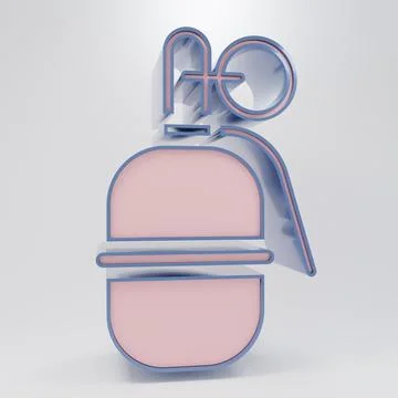 Beige Hand grenade icon isolated on grey background. Bomb explosion. Minima.. Stockillustratie