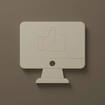 Beige Hand like icon isolated on brown background. Minimalism concept. 3D r.. Stock Illustration