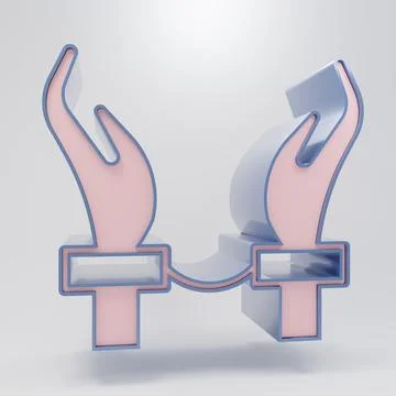Beige Handcuffs on hands of criminal man icon isolated on grey background. .. Stockillustratie