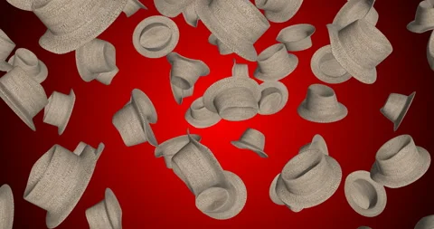 Beige Hat falling slow motion Video stock 236935331