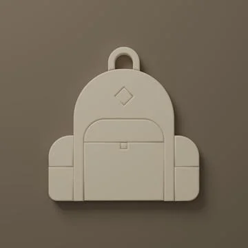 Beige Hiking backpack icon isolated on brown background. Camping and mounta.. Stock Illustration