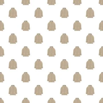 Beige hooded jacket repeated in seamless pattern Stockillustratie