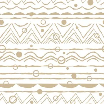 Beige horizontal Seamless repeat pattern with random rough, twisted part of t Stock Illustration