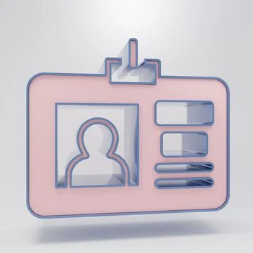 Beige Identification badge icon isolated on grey background. It can be used.. Stockillustratie