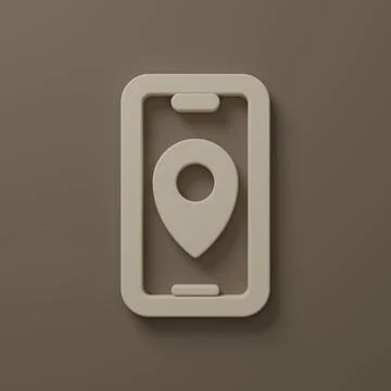 Beige Infographic of city map navigation icon isolated on brown background... Illustrazione stock
