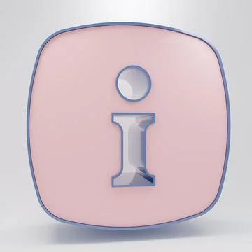 Beige Information icon isolated on grey background. Minimalism concept. 3D .. Illustrazione stock