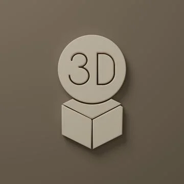 Beige Isometric cube icon isolated on brown background. Geometric cubes sol.. Stock Illustration