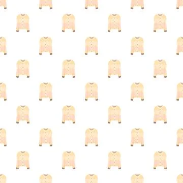 Beige knit cardigan flat pattern seamless design Stock Illustration