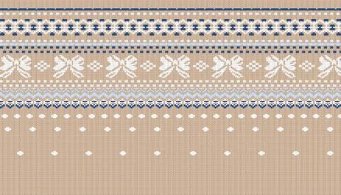 Beige knitted sweater texture background with bow Illustrazione stock