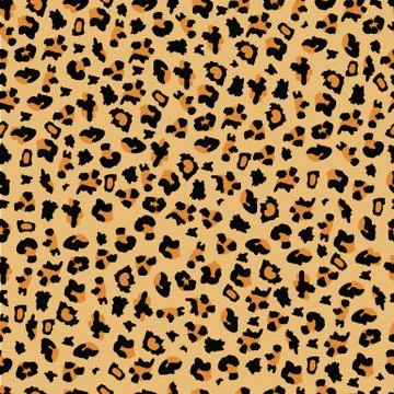 Beige leopard print background - cartoon seamless pattern print for wild African Illustrazione stock