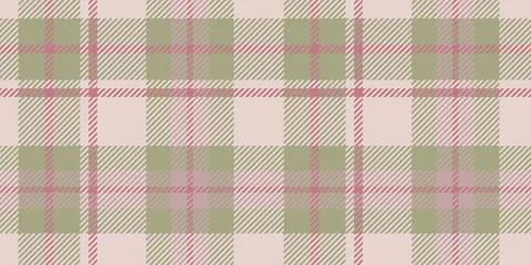 Beige, light pink, and olive green plaid design with a seamless, traditional  Stock Illustration