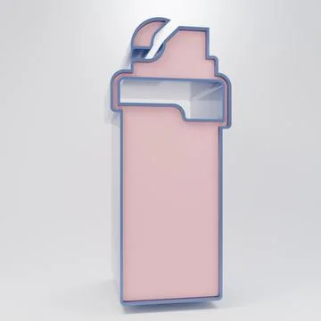 Beige Lighter icon isolated on grey background. Minimalism concept. 3D rend.. Stock Illustration
