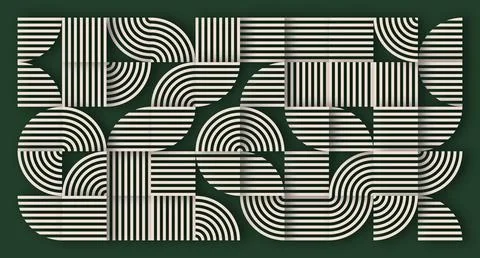 Beige Line Geometric Abstract Pattern Stock Illustration