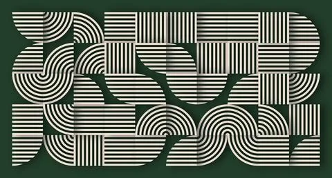 Beige Line Geometric Abstract Pattern Stock Illustration