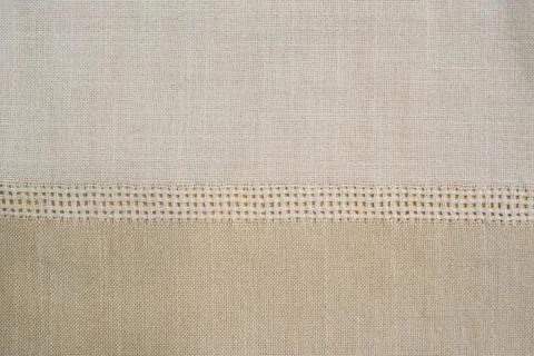 Beige linen pattern close up Stock Photos