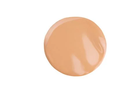 Beige liquid powder, concealer drop. Makeup nude foundation, tone cream smear Stock Photos