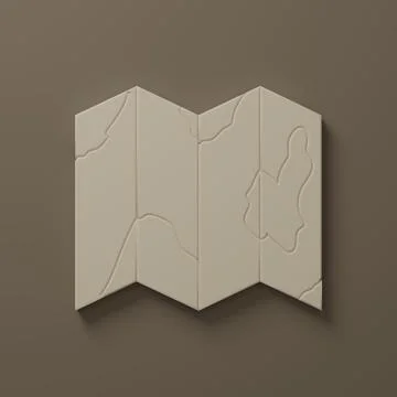 Beige Location of the forest on a map icon isolated on brown background. Mi.. Stock Illustration