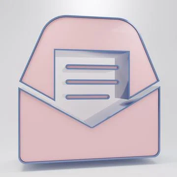 Beige Mail and e-mail icon isolated on grey background. Envelope symbol e-m.. Illustrazione stock