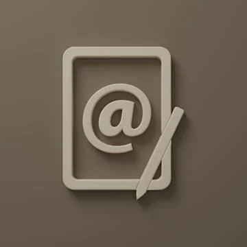 Beige Mail and e-mail icon isolated on brown background. Envelope symbol e-.. Stock Illustration