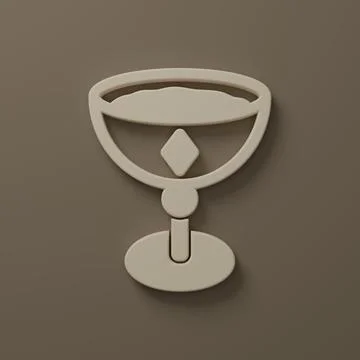 Beige Medieval goblet icon isolated on brown background. Minimalism concept.. Stock Illustration
