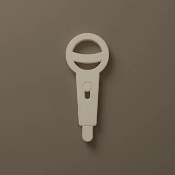 Beige Microphone icon isolated on brown background. On air radio mic microp.. Stock Illustration
