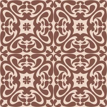 Beige monochrome seamless pattern with intricate organic pattern, simple geom Illustrazione stock