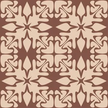 Beige monochrome seamless pattern with intricate organic pattern, vector illu Stock Illustration