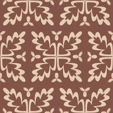 Beige monochrome seamless pattern with intricate organic pattern, illustratio Stock Illustration