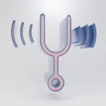 Beige Musical tuning fork for tuning musical instruments icon isolated on g.. Stock Illustration