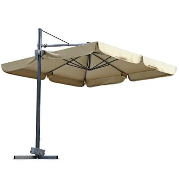 Beige open beach umbrella Illustration