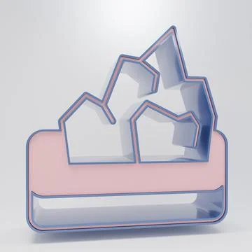 Beige Ore mining icon isolated on grey background. Minimalism concept. 3D r.. 库存插图
