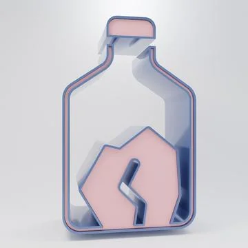 Beige Ore mining icon isolated on grey background. Minimalism concept. 3D r.. 库存插图