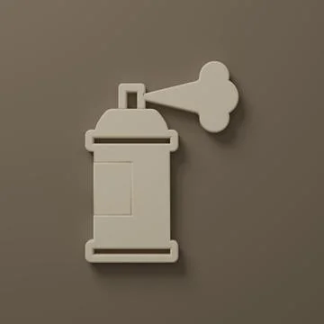 Beige Paint spray can icon isolated on brown background. Minimalism concept.. Stockillustratie