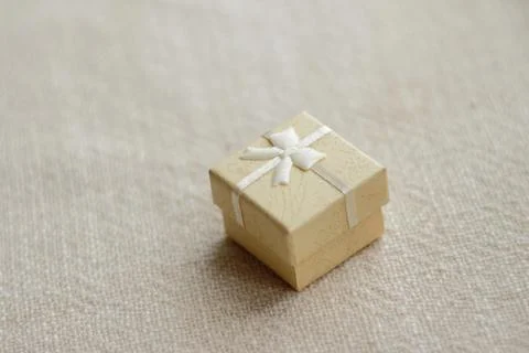 Beige paper present box for small gift Stock Photos