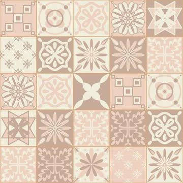 Beige pastel square ceramic tiles, gentle idyllic illustration for interior d Stockillustratie