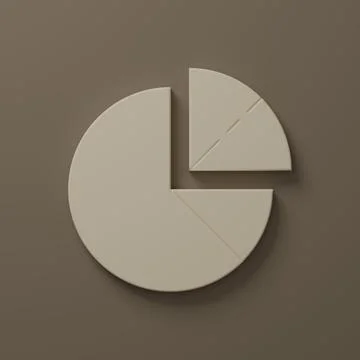 Beige Pie chart infographic icon isolated on brown background. Diagram char.. Stock Illustration