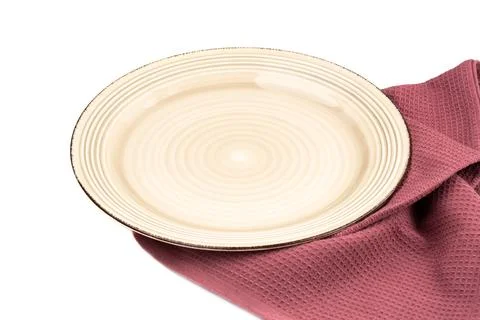 Beige plate Stock Photos