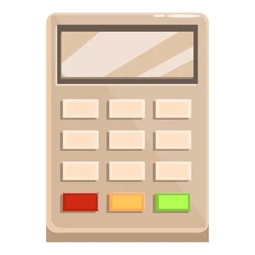 Beige pos terminal processing payment with buttons and display 库存插图