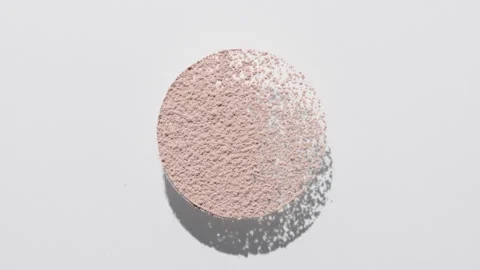 Beige powder circle with moving shadow for foundation promo 스톡 동영상 336631438
