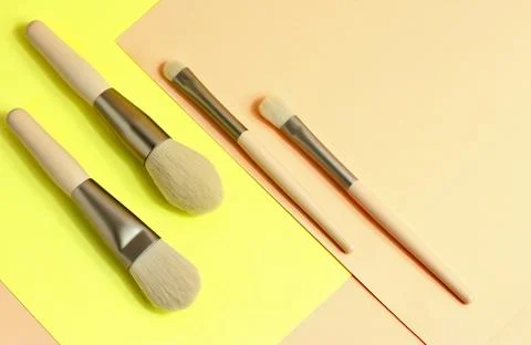 Beige professional accessory for make-up Stock Photos