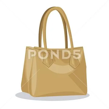 Beige purse lady fashion style Stock Illustration