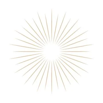 Beige radial lines forming vector a sunburst pattern. Abstract graphic elem.. 스톡 일러스트